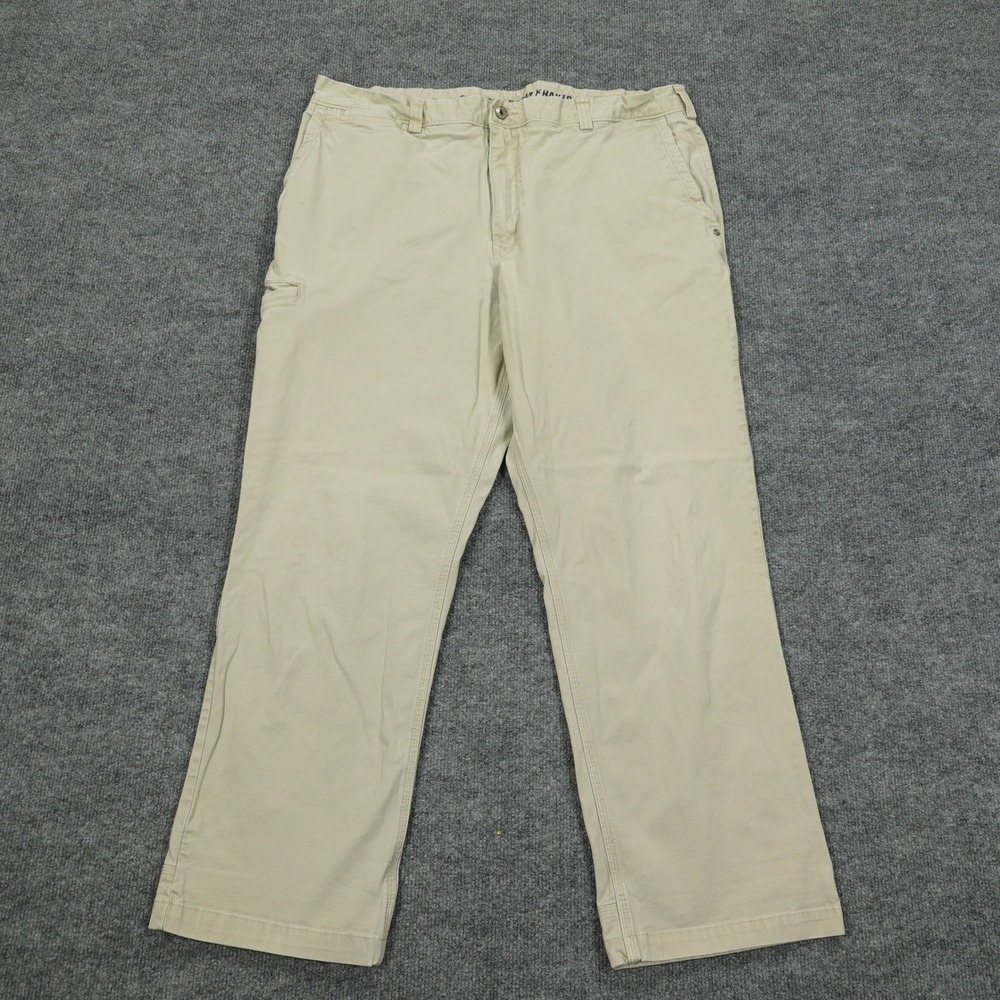 Duluth Trading Co Khakis Mens 40x32 Tan Flex Ballroom Straight Leg Work Pants